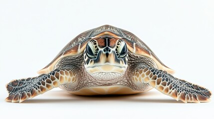 Fototapeta premium Close-up of a turtle swimming gracefully in clear water