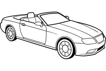 A high-end luxury convertible with clean art vector illustration
