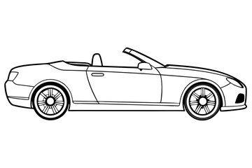 A high-end luxury convertible with clean art vector illustration
