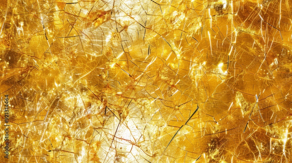 Poster this seamless golden abstract image features intricate patterns and textures, radiating warmth and e