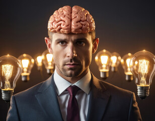 Mind Ablaze: A Businessman's Brainstorming Session
