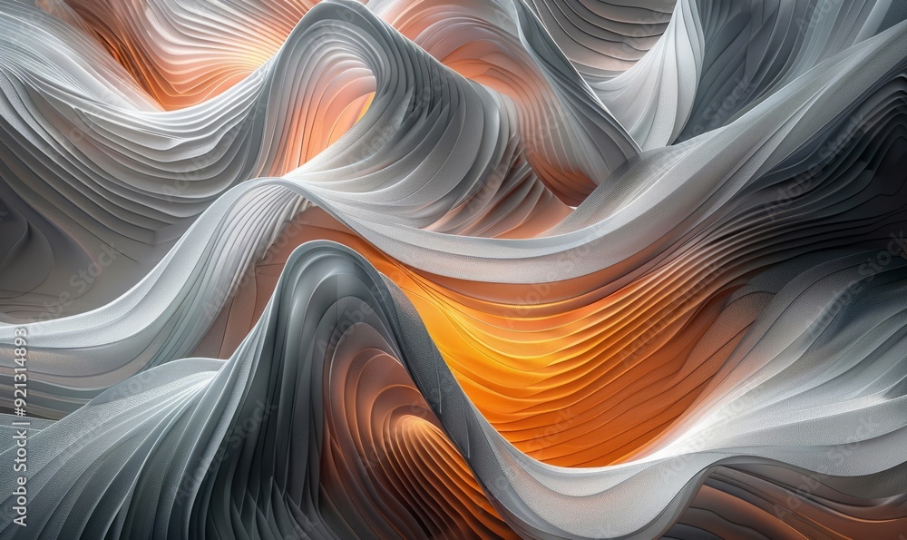 Poster complex lines and natural forms creating modern aesthetics
