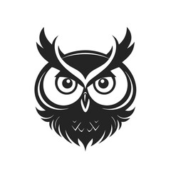 Fototapeta premium Black and White Owl Vector Graphic Ideal for Logo Design Mascot Emblem Decoration Educational Resources