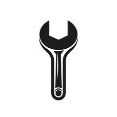 Vector Wrench  Black and White Adjustable Tool Illustration for Repair and Mechanical Design