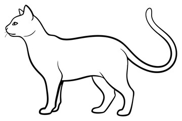 Fototapeta premium Vector Outline Silhouette of Standing Cat Illustration for Art Projects and Educational Use