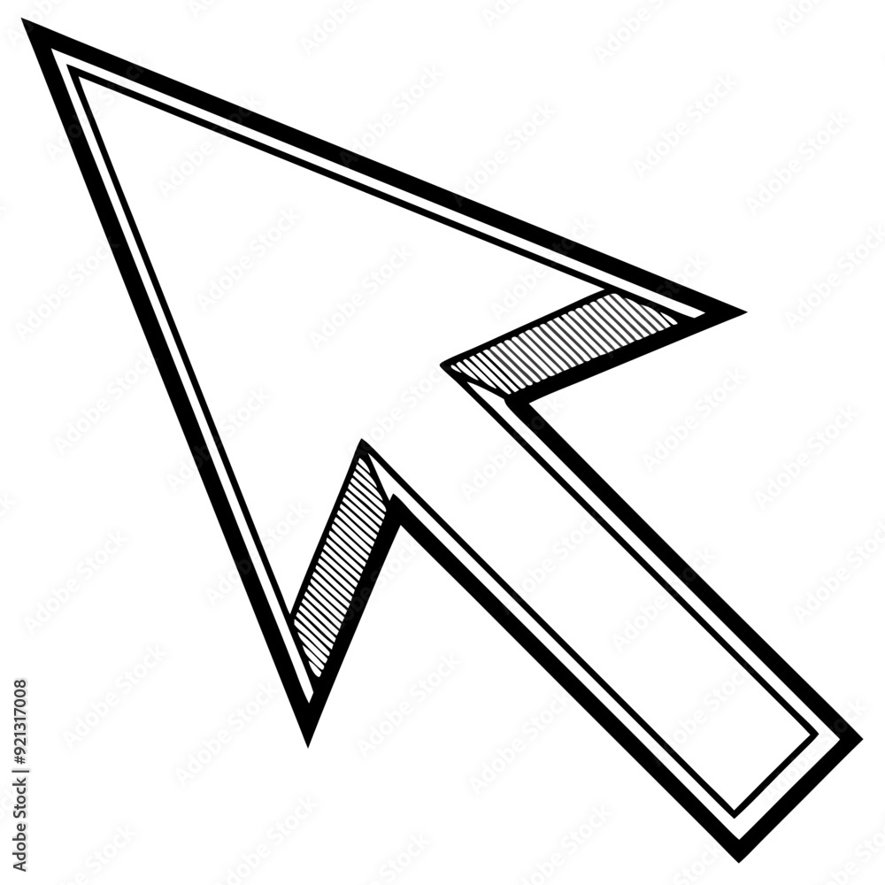 Poster black and white vector mouse pointer arrow digital interface navigation symbol clipart