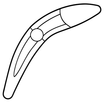 recommend clip art: Simple Black and White Boomerang Vector Outline  for Cultural Symbol and Australian Tradition
