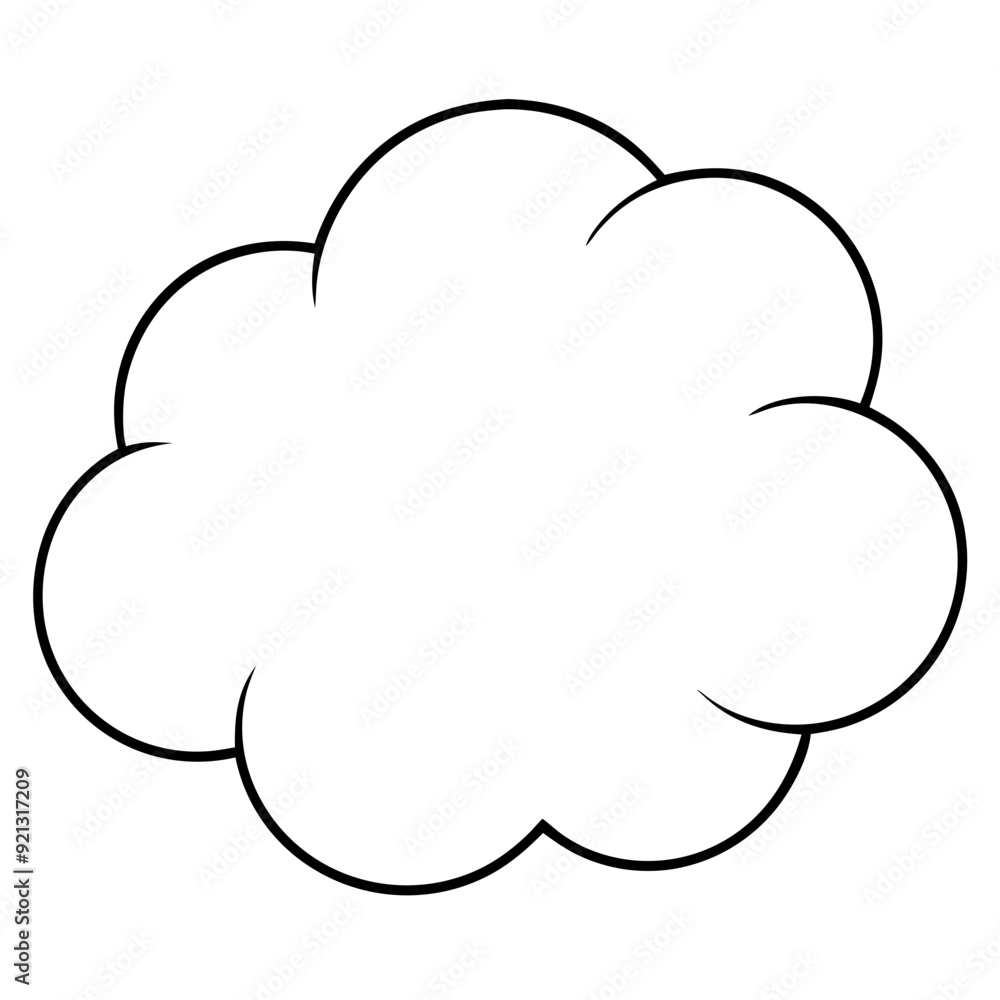 Aufkleber cloud shaped blank speech bubble vector for text messaging comics and design projects