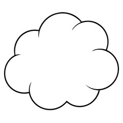 Cloud Shaped Blank Speech Bubble Vector for Text Messaging Comics and Design Projects