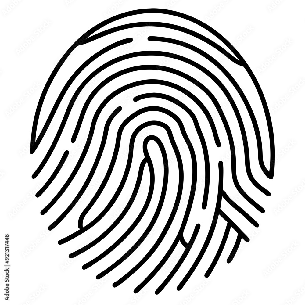 Aufkleber fingerprint vector biometric identification security authentication technology concept illustration
