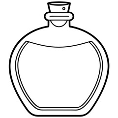 Obraz premium Vintage Perfume Bottle Outline Vector Illustration for Design and Decoration Projects