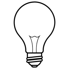 Light Bulb  Vector Creativity Idea Innovation Black and White Outline Symbol Clipart