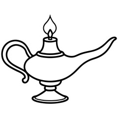 Magic Lamp Vector Illustration Aladdin  Fantasy Genie Lamp Design Magical Wishes Clipart