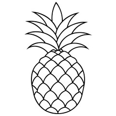 Fototapeta premium Pineapple Outline Vector Graphic Illustration for Tropical Themed Designs and Coloring Pages