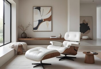 Modern living room interior with a big chair..