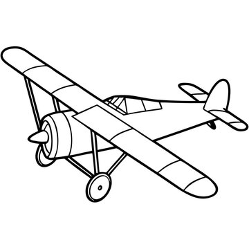 recommend clip art: Vintage Airplane Vector Art Black and White Aviation Illustration for Kids Coloring Book Pages