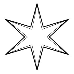 Black and White Outline Star Vector  Simple Geometric Design for Graphic Projects and Illustrations