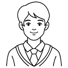 Smiling Boy in School Uniform Vector Illustration for Educational Materials and Student Projects