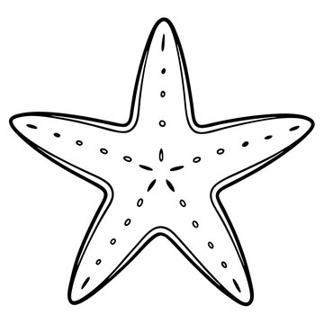 recommend clip art: Vector Illustration Black White Simple Starfish Outline Marine Life Drawing Educational Art