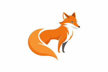 Fox animal logo white background 