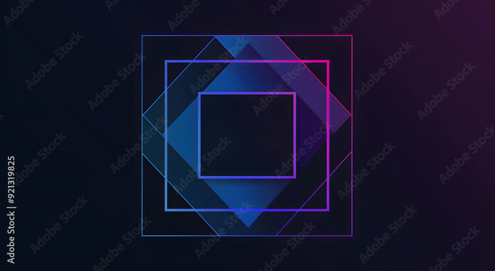 Fototapete vector logo with an abstract geometric shape and lines, forming the letter s in light colors on a da