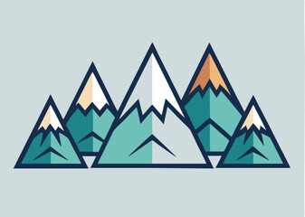 set of mountains collection of grapes vector illustration, silhouette, logo icon and line art Bundle files