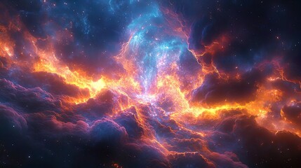 Naklejka premium Cosmic beauty Galaxies forming in the aftermath of the Big Bang photo