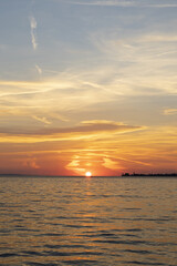 Sunset and golden hour over Lindau Bodensee / Lake Constance