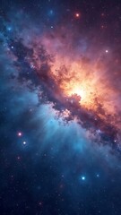 Naklejka premium Colorful, stars and space background, panorama universe