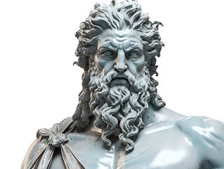Obraz premium Poseidon Greek God of the Sea and Earthquakes on white background