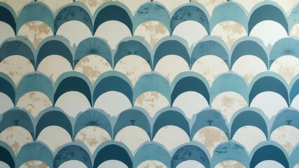 Fototapeta premium Sea-inspired geometric wallpaper