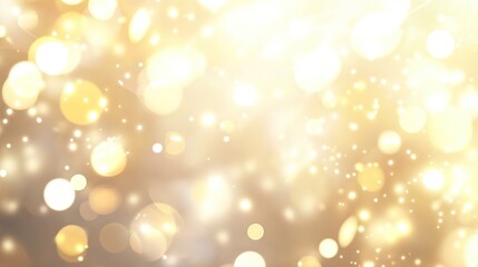 Gold abstract bokeh and Glitter vintage lights background. Christmas celebration. AI generated image
