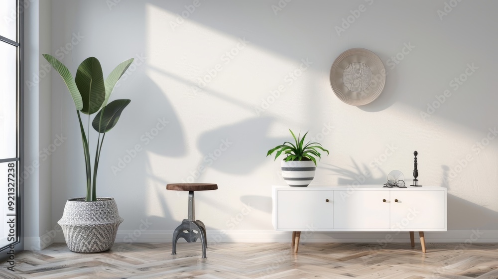 Poster minimalist entryway with clean lines and functional storage solutions