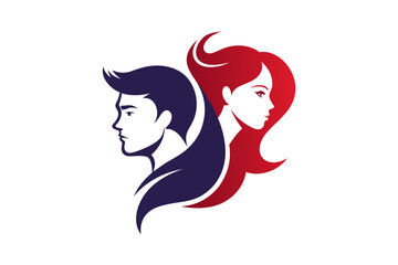 Male and female salon logo design vector illustration on white background