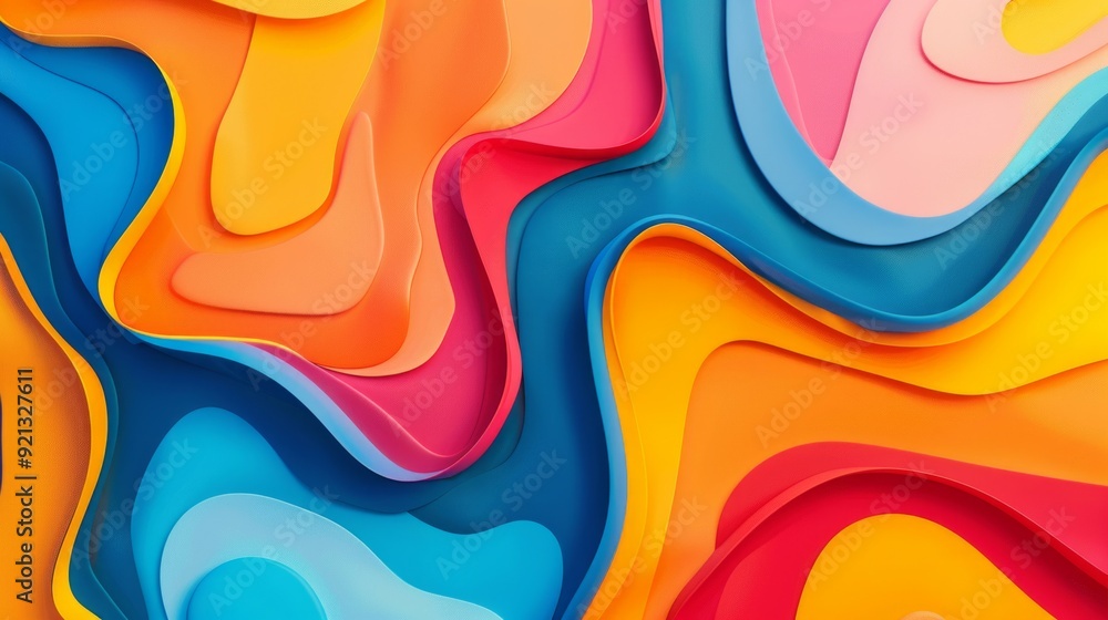 Poster abstract background with coloured modern forms