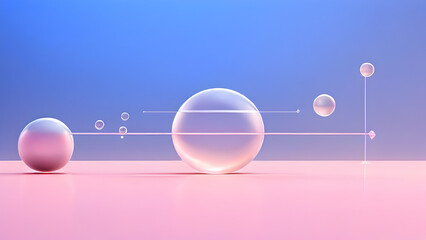 A clean 2D rendering of a minimalist PPT cover featuring simple lines and circles, arranged in a balanced and modern composition with a neutral color palette