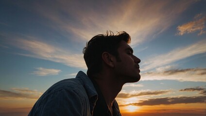 person in the sunset