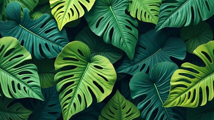 vibrant wallpaper with a variety of lush leaves