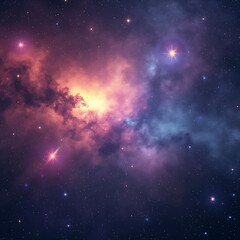 Fototapeta premium Colorful, stars and space background, panorama universe