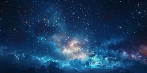 Naklejka premium Abstract night sky with twinkling stars