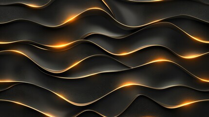 Obraz premium Black and gold wavy lines background