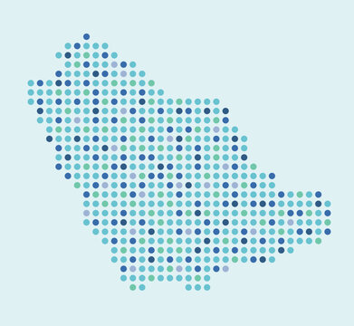recommend clip art: Colourful map of Saudi arabia from dots