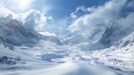 Obraz premium Snow-covered mountain landscapes in winter