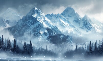 snowy mountains
