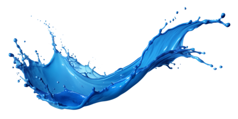 Energetic blue fluid splash motion, PNG isolated transparent
