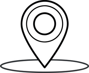 Simple Map Location Pin Icon On White Background