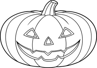 Halloween Jack-o'-Lantern Coloring Page for Kids and Adults