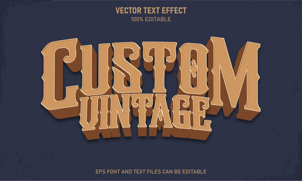 Custom vintage  3d editable text effect