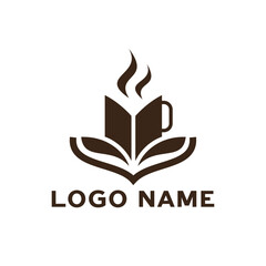 Coffee and books logo design 