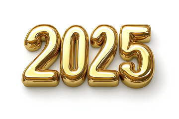 3D illustration Numbers 2022 Gold isolated on a white background.